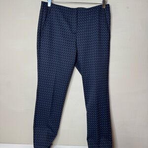 Theory Classic Slim Crop Jacquard Pant Dark Blue cuffed size 6